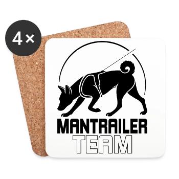 Basenji Mantrailer Team Hundesport Hunde Wilsigns - Untersetzer (4er-Set) - Weiß - Vorne