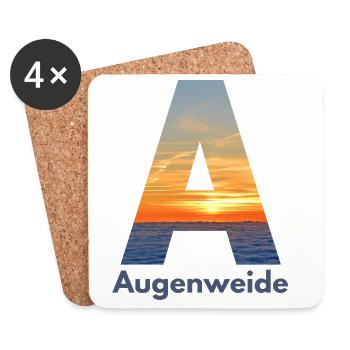 Augenweide - Wortschätze, vergessene Wörter - Untersetzer (4er-Set) - Weiß - Vorne