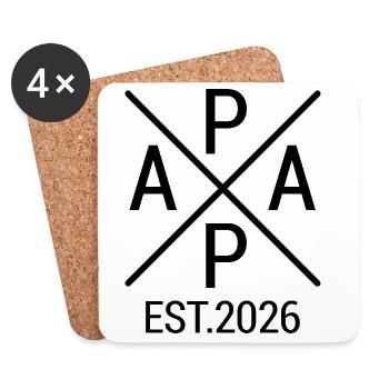 Dad 2026 First Time Dad 2026 - Coasters (set of 4) - white - Front