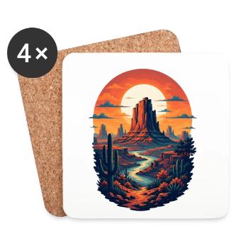 Canyon at sunset - Coasters (set of 4) - white - Front