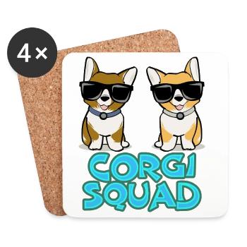 Corgi Squad – Cadeau pour les amoureux des chiens - Dessous de verre (lot de 4) - blanc - Devant