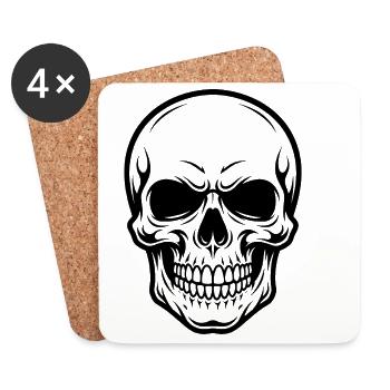 skull and crossbones stickers for cars - Coasters (set of 4) - white - Front
