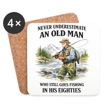 Vintage Grandfather Gift Peach Humor - Coasters (set of 4) - white - Front