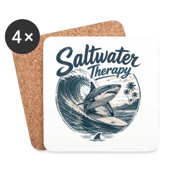 Saltwater Therapy Surfwave - Untersetzer (4er-Set) - Weiß - Vorne