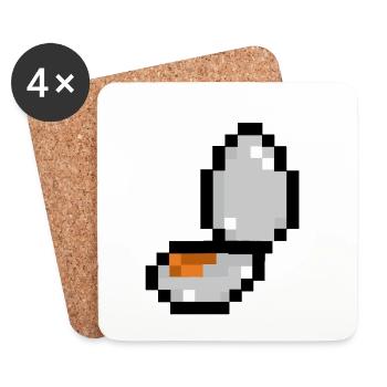 Pixel Egg - Dessous de verre (lot de 4) - blanc - Devant