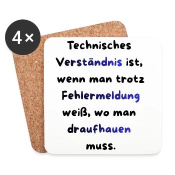 Instandhaltung T-Shirt Lustiges Geschenk Handwerk! - Untersetzer (4er-Set) - Weiß - Vorne