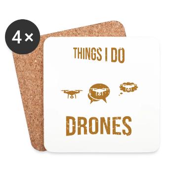 Drone Racing Things I Do In My Race Racing Machine - Untersetzer (4er-Set) - Weiß - Vorne