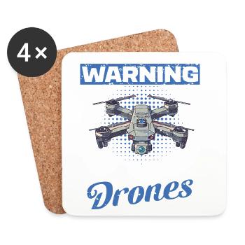 Accessoires de pilote de drone Drone Pilote de drone Cadeau - Dessous de verre (lot de 4) - blanc - Devant