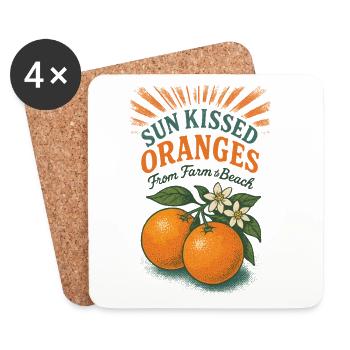 Orangen Früchte Exotisch Urlaub Sommer Sonne - Untersetzer (4er-Set) - Weiß - Vorne