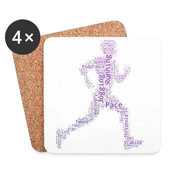 Laufsport Geschenkidee für ein Laufsport Liebhaber - Untersetzer (4er-Set) - Weiß - Vorne