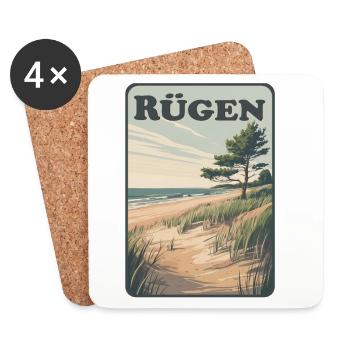 Rügen - Untersetzer (4er-Set) - Weiß - Vorne