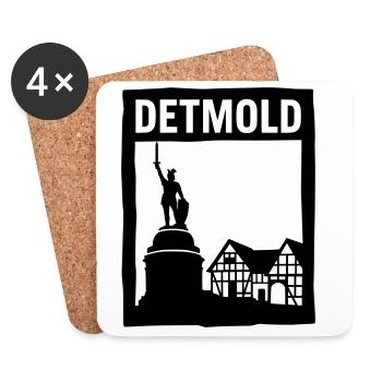detmold wahrzeichen siilhouette - Untersetzer (4er-Set) - Weiß - Vorne