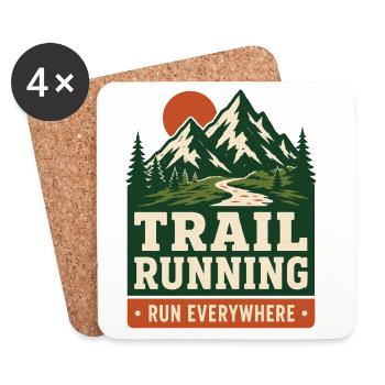 Trail Running - Run Everywhere - Coasters (set of 4) - white - Front