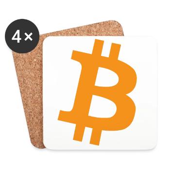 Pilule Orange - Bitcoin, idée cadeau Bitcoiner - Dessous de verre (lot de 4) - blanc - Devant