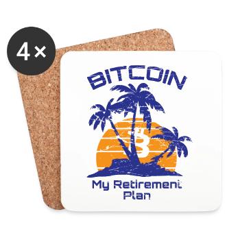 Bitcoin my retirement plan B Krypto - Untersetzer (4er-Set) - Weiß - Vorne