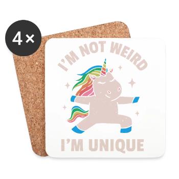 I'm Not Weird I'm Unique - Coasters (set of 4) - white - Front