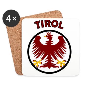 Tirol Wappenadler - Untersetzer (4er-Set) - Weiß - Vorne