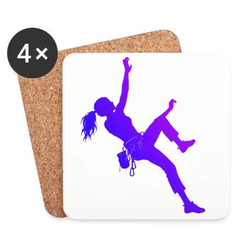 Geschenkidee für die Bergsportlerin mit Bouldering - Untersetzer (4er-Set) - Weiß - Vorne