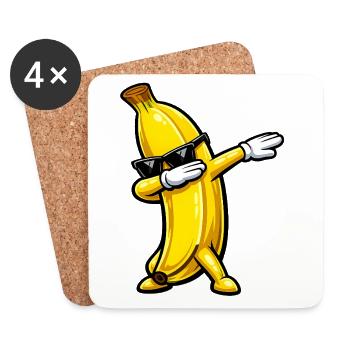 Dabbing Banane - Untersetzer (4er-Set) - Weiß - Vorne
