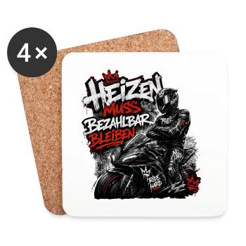 Motorrad Fun Spruch für Racing-Fans - Untersetzer (4er-Set) - Weiß - Vorne