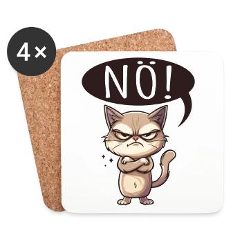 sowas von nö - katze sagt nein - Untersetzer (4er-Set) - Weiß - Vorne