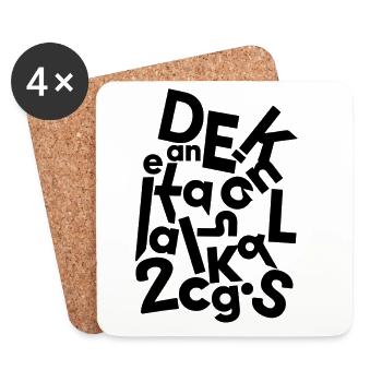 Dear Future Self Typography - Untersetzer (4er-Set) - Weiß - Vorne