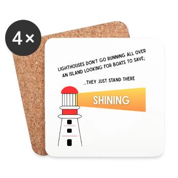 The lighthouse as a signpost in life - Coasters (set of 4) - white - Front