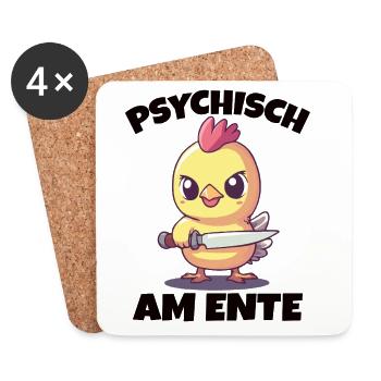 Psychiquement sur le canard drôle de dicton - Dessous de verre (lot de 4) - blanc - Devant