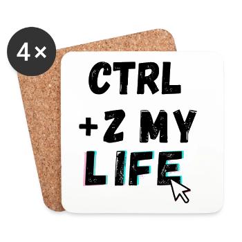 CTRL Z MY LIFE Neon - Untersetzer (4er-Set) - Weiß - Vorne