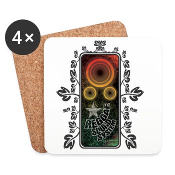Brillance du système de son reggae - Dessous de verre (lot de 4) - blanc - Devant