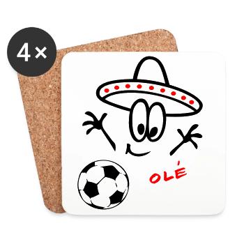 Sombrero Fußball  - Untersetzer (4er-Set) - Weiß - Vorne