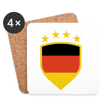 Blason allemand avec couleurs du drapeau - Dessous de verre (lot de 4) - blanc - Devant
