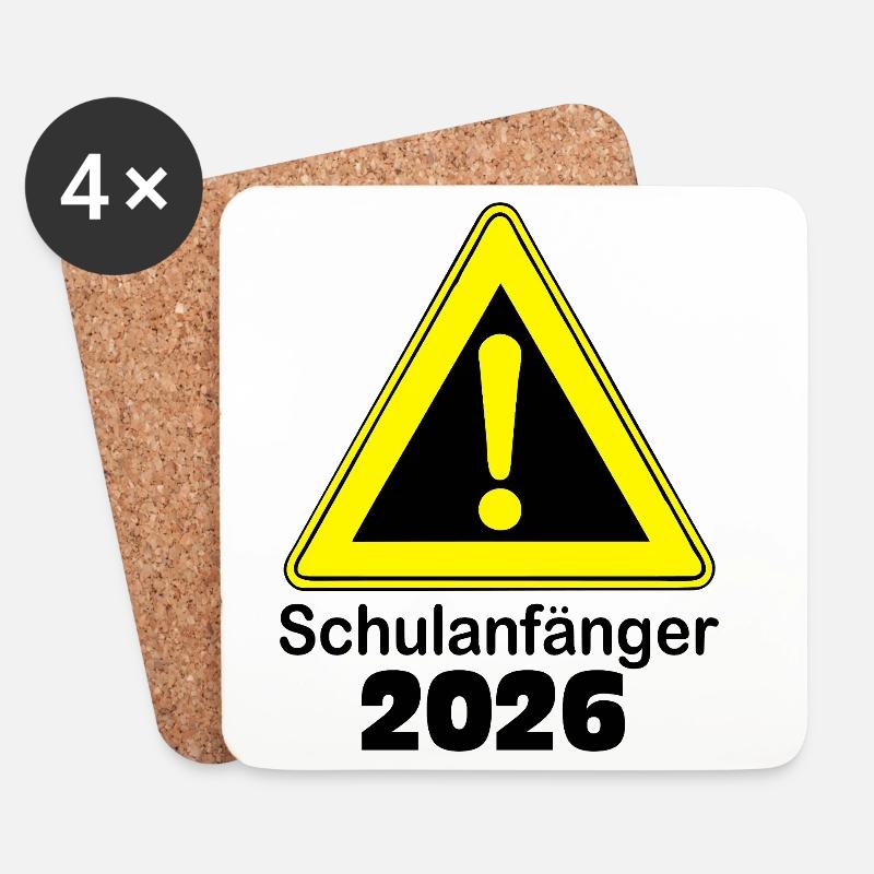Schulanfänger 2026 - Untersetzer (4er-Set) - Weiß