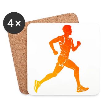 Marathonlaufen Geschenkidee für ein Marathonläufer - Untersetzer (4er-Set) - Weiß - Vorne