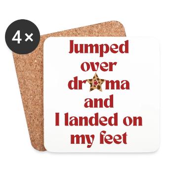 Jumped Over Drama Retro Typography Sarcastic Quote - Coasters (set of 4) - white - Front