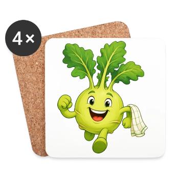 Kohlrabi - Coasters (set of 4) - white - Front