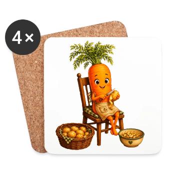 Carrot peels potatoes - Coasters (set of 4) - white - Front