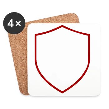 Red Background Texture Template Personalize - Coasters (set of 4) - white - Front