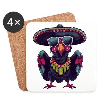 Harpyie Vogel Sombrero - Untersetzer (4er-Set) - Weiß - Vorne