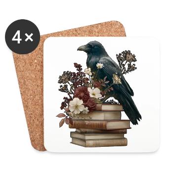 Corbeau - Dessous de verre (lot de 4) - blanc - Devant