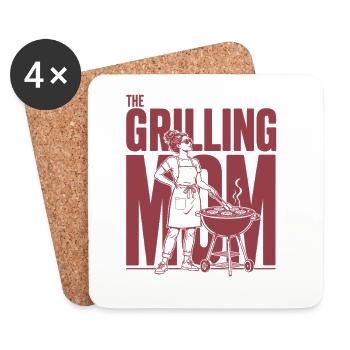 Grilling Mom Grill Mama Shirt - Coasters (set of 4) - white - Front
