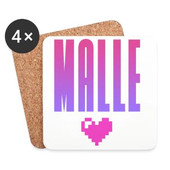 MALLE Pixel Heart Pink Purple - Coasters (set of 4) - white - Front