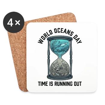 Time Is Running Out – World Oceans Day Marine - Untersetzer (4er-Set) - Weiß - Vorne