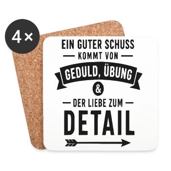 Geduld Übung Liebe zum Detail - Untersetzer (4er-Set) - Weiß - Vorne