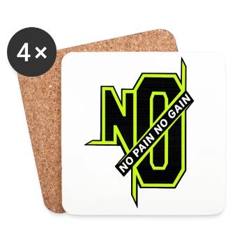 Neon No Pain No Gain Logo - Untersetzer (4er-Set) - Weiß - Vorne