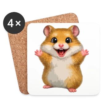 Golden hamster - Coasters (set of 4) - white - Front