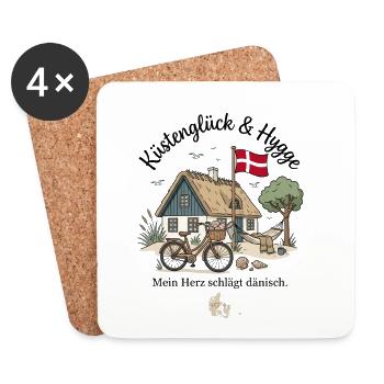 Dänisches Landleben - Untersetzer (4er-Set) - Weiß - Vorne
