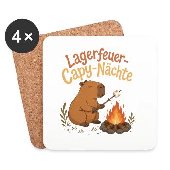 Lagerfeuer Capy-Nächte Capybara - Untersetzer (4er-Set) - Weiß - Vorne