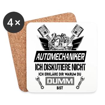 Automechaniker Spruch Grafik KFZ Mechaniker - Untersetzer (4er-Set) - Weiß - Vorne