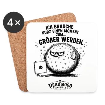 Lustiger Kugelfisch Spruch | Sarkasmus Büro - Untersetzer (4er-Set) - Weiß - Vorne